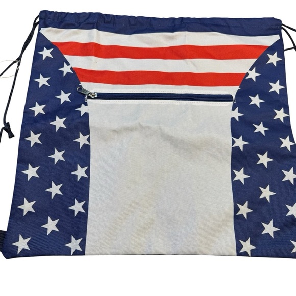 USA Patriotic American Flag Drawstring Bag -‎ Red, White, and Blue EUC - Picture 7 of 8